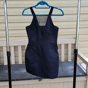 Mini Black Dress with Sheer V Size 4